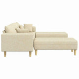 Fabric Sofa with Cushion 3 pcs Cream 208 cm Fabric 3335168