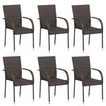 Stackable Outdoor Chairs 6 pcs Poly Rattan Brown 310086