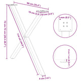 Dining Table Legs X-Shaped 2 pcs Black 90x cm Steel 4012924