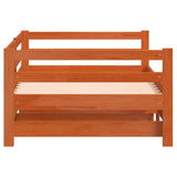 Daybed with Trundle without Mattress Wax Brown 90x190 cm Single Solid Wood 847160