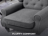 Teddy Fleece Retro Wingback Chair - Grey T3398P378079