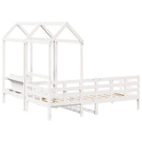 Day Bed and Bench Set with Roof without Mattress White 80x200 cm 3282333