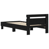 Bed Frame Black Oak 98.5 x 200 cm Engineered Wood 8003735