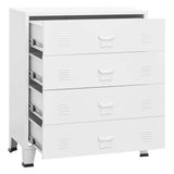 Industrial Drawer Cabinet White 78x40x93 cm Metal 339616