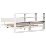 Bookcase Bed without Mattress White 180x200 cm Super King Solid Wood Pine 3322673