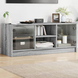 TV Cabinet with Glass Doors Grey Sonoma 102x37x42 cm 836376