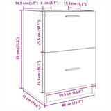 Sink Cabinet Black 40x37x59 cm Engineered Wood 848102