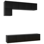 ZNTS 5 Piece TV Cabinet Set Black Engineered Wood 3078798