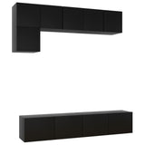 ZNTS 5 Piece TV Cabinet Set Black Engineered Wood 3078798