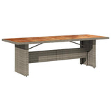 Garden Table with Acacia Wood Top Grey 240x90x75 cm Poly Rattan 365596
