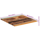 Square Table Top 60x60 cm 25-27 mm Solid Reclaimed Wood 286052