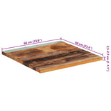 Square Table Top 60x60 cm 25-27 mm Solid Reclaimed Wood 286052