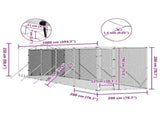 Outdoor Dog Kennel with Roof Silver 2x10x2.5 m Galvanised Steel 3190476