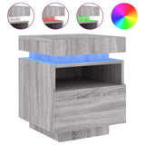Bedside Cabinet with LED Lights Grey Sonoma 40x39x48.5 cm 836794