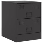 ZNTS Bedside Cabinet Black 34.5x39x44 cm Steel 841619