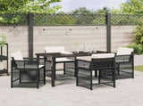 Garden Dining Set 5 pcs Black Poly Rattan 3380770