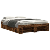 Bed Frame without Mattress Smoked Oak 140x200 cm Engineered Wood 3295475