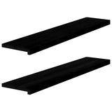 Stair Treads 2 pcs Brown Black 120x25x2 cm Solid Wood Oak 3283801
