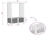 Raised Bed with Trellis and Roof Light Grey 124.5 x 40 x 138 cm 42032590