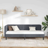 Corner Bed Frame with Headboard Dark Grey 80 x 200 cm Velvet 42016587