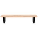 Basin Shelf Wall Mounted Steel and Solid Wood Oak 3302331