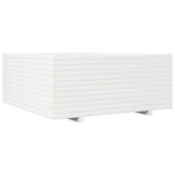 Garden Planter White 110x110x49.5 cm Solid Wood Pine 3282545
