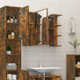 Bathroom Mirror Cabinet Smoked Oak 80x20.5x64 cm Engineered Wood 815522