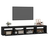 TV Cabinet with LED Lights Black 240x35x40 cm 3152763