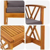 Garden Sofa Set with Cushion 3 pcs Brown Solid acacia wood 4106450