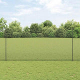 Welded Wire Fence with Post 50 x 1.5 m PVC-Coated Steel 3336644