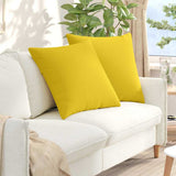 Sofa Pillows 2 pcs Light Yellow 80 x 80 cm Fabric 42014049