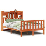 Bookcase Bed without Mattress Wax Brown 135x190 cm Double Solid Wood Pine 3321756