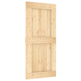 Sliding Door with Hardware Set 95x210 cm Solid Wood Pine 3203240