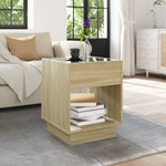 ZNTS Coffee Table with Infinity LED Sonoma Oak 40x40x50 cm 847646