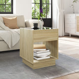 Coffee Table with Infinity LED Sonoma Oak 40x40x50 cm 847646