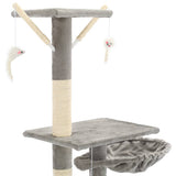 Cat Tree with Sisal Scratching Posts 230-250 cm Grey 170617