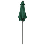 Garden Parasol with LED Lights Green 200x211 cm Aluminium 313558