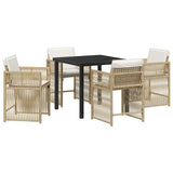 Garden Dining Set 5 pcs Beige Poly Rattan 3380785