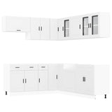 11 Piece Kitchen Cabinet Set "Porto" White Engineered Wood 3314931
