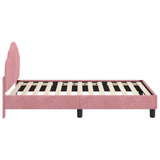 Children's Bed Frame with Headboard Pink 80 x 160 cm Velvet 42010939