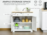 Kitchen Floor Cabinet Side Storage Cupboard Multi-use Sideboard Table with Solid Wood Top, T3398P329819