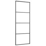Sliding Door Aluminium and ESG Glass 76x205 cm Black 149479