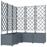 Garden Planter 5 pcs LiGht Grey 120 x 120 x 143 cm Plastic 42002889