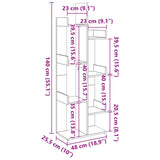 Book Cabinet Old Wood 48x25.5x140 cm Engineered Wood 856694