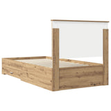 Bed Frame with Drawer Artisan Oak 100 x 200 cm Engineered Wood 3411349