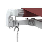 ZNTS Manual Retractable Awning with LED Burgundy 600x350 cm 3214995