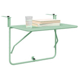 Hanging Balcony Table Folding Mint Green 60 x 39 x 65 cm Steel 42008072