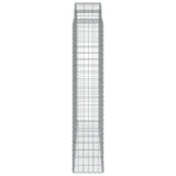 Arched Gabion Baskets 2 pcs 200x50x200/220 cm Galvanised Iron 3146425