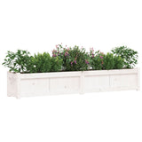 Garden Planters 2 pcs White Solid Wood Pine 837497
