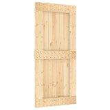 Sliding Door Natural and White 95 x 210 cm Solid Pine Wood 3444961